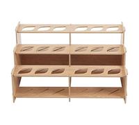 HG Art Concepts Mezzo Artist Paint and Brush Rack - Wood Grain Laminate Multi Layer Desk Stand Professional Storage Display Organizer for Paintbrushes and Paint Tubes - Straight Rack 2