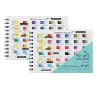 HG Art Concepts Travel Size Painters Color Diary - 6x8" Spiral-Bound Acid-Free Color Swatch Book with 10 Pages for Traveling Artists - 2-Pack