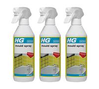 HG Bathroom Mould Spray, from Silicone Seals, Plaster and Tile Grouts, Effectively Removes All Brown and Black Stains, (3 x 500ml Bottles)
