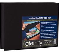 HG Concepts Art Photo Storage Box Eternity Archival Clamshell Box For Storing Artwork, Photos & Documents Deluxe Acid-Free Sturdy & Lined With Archival Paper - [Black - 9" x 12"]