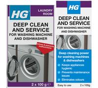 HG Deep Clean and Service for Washing Machines & Dishwashers, Professional Standard Cleaner & Descaler for Home Laundry & Kitchen Cutlery/Plate Clean