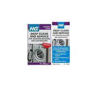 HG Deep Clean and Service for Washing Machines & Dishwashers, Professional Standard Cleaner & Descaler for Home Laundry & Kitchen Cutlery/Plate Clean