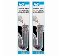 HG Drain and Hair Unblocker (200ml + 250ml) x 2, Fast-Acting Cleaner, Safe for Plastic Pipes in Sink, Shower & Bath Plugholes with Welari Thank You Card | (2 Pack)