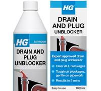 HG Drain and Plug Unblocker - Fast Acting Drain Cleaner for Sinks, Pipes & Shower Traps - 1L