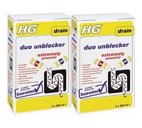 HG Drain Duo Unblocker Sink Drain Pipe Cleaner for Kitchen and Bathrooms 2x500ml (2 Packs)