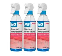 HG Glass & Mirror Cleaner, Streak-Free Glass Spray, Removes Grease & Dirt - 500ml (Pack of 3)