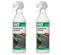 HG Headstone Cleaner Spray 500ml Natural Stone Gravestone Cleaning Solution for Granite, Marble, and Bluestone Removes Dirt, Moss, Algae, and Weather Stains Easy to Use Green - 2 Pack
