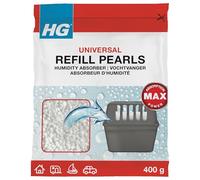 HG Humidity Absorber Refill Pearls, for Reusable Dehumidifier Tubs, Fits Universal Disposable Moisture Traps, Home & Car Moisture Absorber, Anti Mould Bathroom & Wardrobe Dehumidifier - 400g