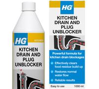 HG Kitchen Drain & Plug Unblocker, Natural, Heavy Duty, Kitchen Sink Unblocker & Cleaner for Pipes, Septic Tank Safe - 1 Litre