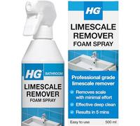 HG Limescale Remover Foam Spray, Professional Grade Limescale Remover, Bathroom Descaler, Removes Stains & Deposits from Shower Heads, Taps, Baths & Screens (500ml) - 218050106