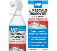 HG Limescale Remover Foam Spray Super Powerful, Sink Tap & Toilet Limescale Remover, Bathroom Cleaner & Descaler for Shower Heads, Chrome, Baths & Screens - 500ml