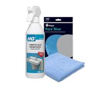 HG Limescale Remover Foam Spray with Microfibre Cloth & Protective Gloves