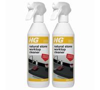 HG Natural Stone Worktop Cleaner 500ml x 2, Daily Kitchen Countertop Cleanser - Safe on Granite, Marble, Quartz & More Work Surfaces with Welari Thank You Card | (2 Pack)