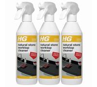 HG Natural Stone Worktop Cleaner 500ml x 3, Daily Kitchen Countertop Cleanser - Safe on Granite, Marble, Quartz & More Work Surfaces with Welari Thank You Card | (3 Pack)