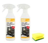 HG Oven Cleaner Spray (2X 500 ML)- Grill, BBQ Cleaner Degreaser- For Effective Removal of Burnt-on Food, Grease and Grime with Degreaser Sponge (Pack of 2)