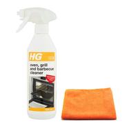 HG Oven Cleaner Spray (500 ML)- Grill, BBQ Cleaner Degreaser- For Effective Removal of Burnt-on Food, Grease and Grime with Ultra Absorbent Microfibre Cleaning Cloth