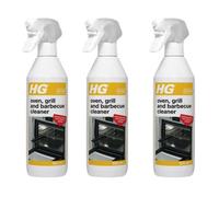 HG Oven Grill & Barbecue Cleaner - 500ml Spray (Pack of 3) for Effortless Cleaning