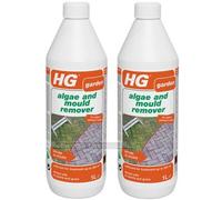 HG Pack of 2 x Algae and Mould Remover 1 Litre - Green Slime, Moss, Algae Remover