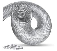 HG PLVTII 100mm Aluminium Foil Flexible Ducting 4 Inch Vent Hose, 6-Layer Heavy Duty Air Duct Pipe for Grow Tent, Tumble Dryer, Bathroom Extractor Fan, Hydroponics Ventilation System, 105mm x 2 Meter