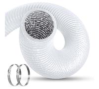 HG PLVTII 150mm Aluminium Foil Flexible Ducting 6 Inch Vent Hose, 2.5m 5-Layer Heavy Duty Air Duct Pipe for Air Conditioner, Portable AC, Tumble Dryer, Cooker Hood, Extractor Fan, White