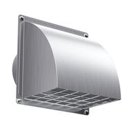 HG Power 100mm Stainless Steel Vent Cover - External Wall Vent Cover with Magnetic Backdraft Flap, 4 Inch Extractor Fan Vent Cover for Kitchen Cooker Hood, Bathroom Fan, Tumble Dryer (Silver)