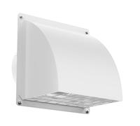 HG Power 125mm Vent Cover Outside Wall - Metal External Vent Cover with Non-Return Flap & Removable Mesh, 5 Inch Extractor Fan Vent Cover for Bathroom Fan, Dryer, Kitchen Cooker Hood (White)