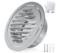 HG Power 150mm Air Vent Cover for Wall, 6" 304 Stainless Steel Round Ventilation Grille with Insect Mesh, Extractor Fan Vent Cover Grille Louvre, Tumble Dryer Vent Cover for Bathroom, Kitchen