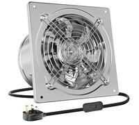 HG Power 150mm Exhaust Fan, 525m³/h Stainless Steel Ventilation Fan Extractor with Backdraft Damper for Kitchen Workshop Garage Basement, Silver