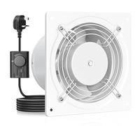 HG Power 150mm Kitchen Extractor Fan 525m³/h | Quiet Wall Ventilation Fan with Speed Controller, UK Plug, Exhaust Fan with Backdraft Damper for Bathroom, Kitchen, Garage - White