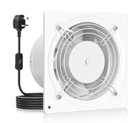 HG Power 150mm Kitchen Extractor Fan, 6 Inch Quiet Wall Ventilation Fan with UK Plug, Exhaust Fan with Backdraft Damper for Bathroom, Kitchen, Garage - White