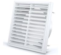 HG Power 150mm Louvred Wall Vent Grille with Flyscreen for Ventilation | 150mm ABS Air Vent Cover for walls for Tumble Dryer, Extractor Fan, Garage, Bathroom, Kitchen, Attic, Exterior Walls, White
