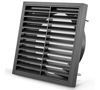 HG Power 150mm Louvred Wall Vent Grille with Flyscreen for Ventilation | 150mm ABS Air Vent Cover for walls for Tumble Dryer, Extractor Fan, Garage, Bathroom, Kitchen, Attic, Exterior Walls, Black