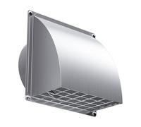 HG Power 150mm Stainless Steel Vent Cover - External Wall Vent Cover with Magnetic Backdraft Flap & Mesh, 6 Inch Extractor Fan Vent Cover for Kitchen Cooker Hood, Bathroom Fan, Tumble Dryer (Silver)