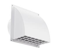HG Power 150mm Vent Cover Outside Wall - Metal External Vent Cover with Non-Return Flap & Removable Mesh, 6 Inch Extractor Fan Vent Cover for Bathroom Fan, Dryer, Kitchen Cooker Hood (White)