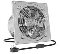 HG Power 200mm Exhaust Fan, 980m³/h Stainless Steel Ventilation Fan Extractor with Backdraft Damper for Kitchen Workshop Garage Basement, Silver