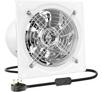 HG Power 200mm Exhaust Fan, 980m³/h Stainless Steel Ventilation Fan Extractor with Backdraft Damper for Kitchen Workshop Garage Basement, White