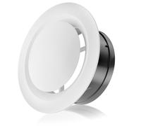 HG Power 5 Inch Adjustable Extractor Fan Vent Cover Tumble Dryer Vent Cover 125mm Vent Cover Closeable Round Air Vent Covers for Extractor Fan, Bedroom, White