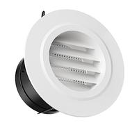 HG Power 75mm Air Vent Covers with Flyscreen Mesh for Walls and Ceiling | ABS Round Vent Fits 3inch Ducts, for Tumble Dryer Vents, Bathroom Extractor Fan, Caravans, Basements, Attics,Garages, White