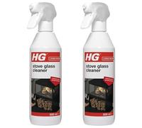 HG Stove Glass Cleaner, Dissolves Soot, tar & Grease, Maintains Oven Doors, Glass Fireplaces & Hearths, Removes Residue Effectively - 1000ml Spray Red - 2 Pack