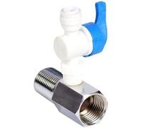HG TECHNO SERVICES Ball Valve Set, 0.25 Inch Quick Push Fit, RO/UV/UF Water Purifier Connection, White