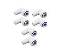 Hg Techno Services Singal Push Quick Connect Elbow Connectors, 1/4 Inch Push Fit to 1/2 Inch Female, White Plastic, 6 Pack