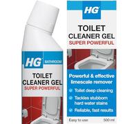 HG Toilet Cleaner Gel, Super Powerful Toilet Bowl, Rim & Loo Seat Stain Remover & Descaler, Effective WC & Bathroom Cleaner, Ceramic Steel & Chrome Safe - 500ml (Pack of 2)