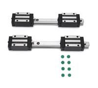 HG15 Guide Rail Liner, 2Pcs Linear Motion Guide Rail with 4Pcs HG15 Slide Block, DB Back - to - Back Configuration, Strong Interchangeability for CNC Machines and Ind (HG15-200MM)