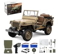 HG4-58 1/14 Scale Alloy Body RC Crawler, 2.4G 4WD 2-Speed Off-Road Remote Control Car with Full Protection System, Simulation Willys Climbing Car Model for Adults