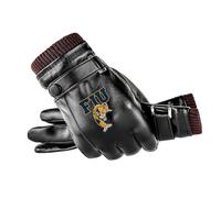 HGADXVBE Waterproof Motorcycle Gloves Florida International University, Winter Warm Black Soft Gloves, Touring Motorbike Riding, Knuckle(Black)