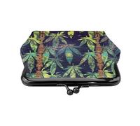 Hgbbdyyjj A Puff In Time Weed Personalised Unisex Printed Coin Purse - Premium Microfibre Leather Wallet With Snap Closure