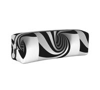 Hgbbdyyjj Abstract Circle Swirl Crossgrain PVC Leather Pencil Case - Printed Zipper Organizer for Pens & Small Items