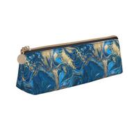 Hgbbdyyjj Abstract Marble Stone Personalised Printed Multi-Functional Large Capacity Triangular Leather Stationery Storage Bag