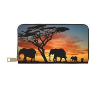 Hgbbdyyjj African Elephant Premium Long Wallet for Men and Women - Zip Wallet in Pu Leather with 12 Card Slots and Coin Pocket