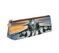 Hgbbdyyjj Airplane Personalised Printed Multi-Functional Large Capacity Triangular Leather Stationery Storage Bag